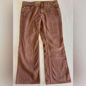 Anthropologie Louie Brown Straight Leg Cropped Jeans Western Rugged Sz 29